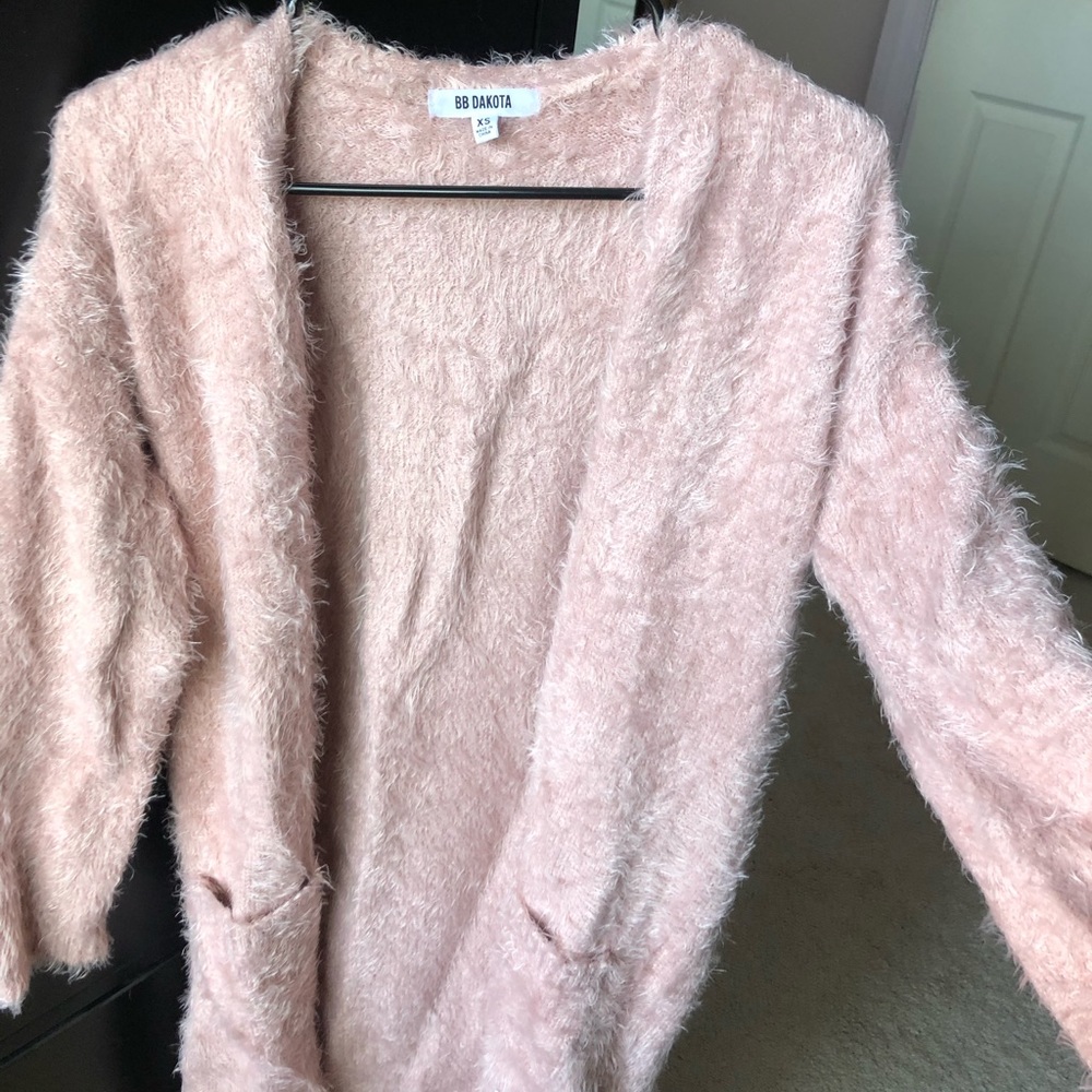 BB Dakota Pink Full-Length Cardigan
